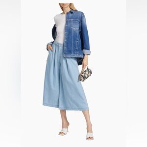 L’Agence Elowyn cotton palazzo crop pants culottes